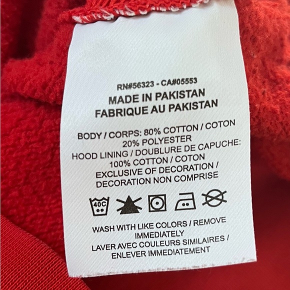 Nike Sportswear Club Fleece Men's Bold Red Hoodie - Picture 5 of 6